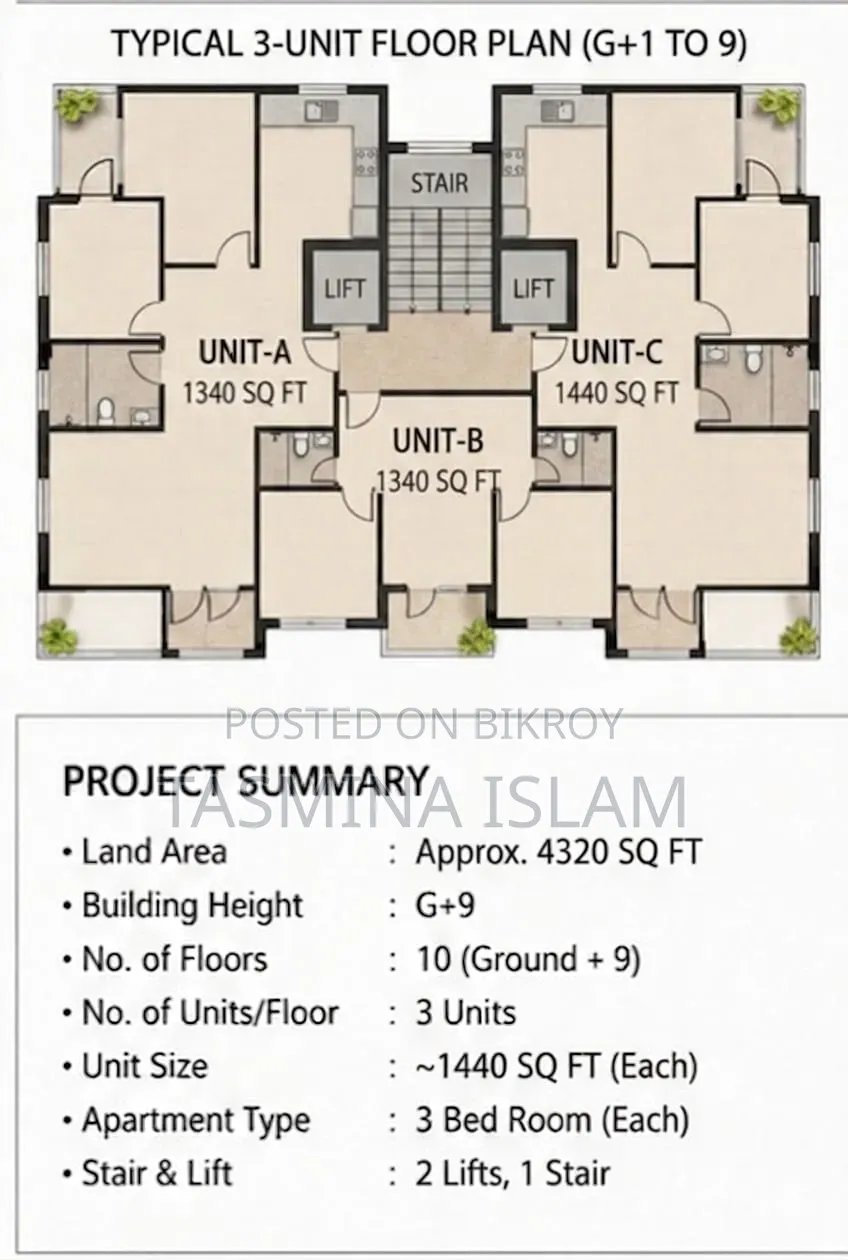 Flat for sale including land