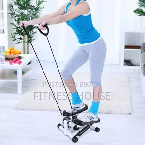 Mini Fitness Twist Stepper With Electronic Display and Resistance Bands