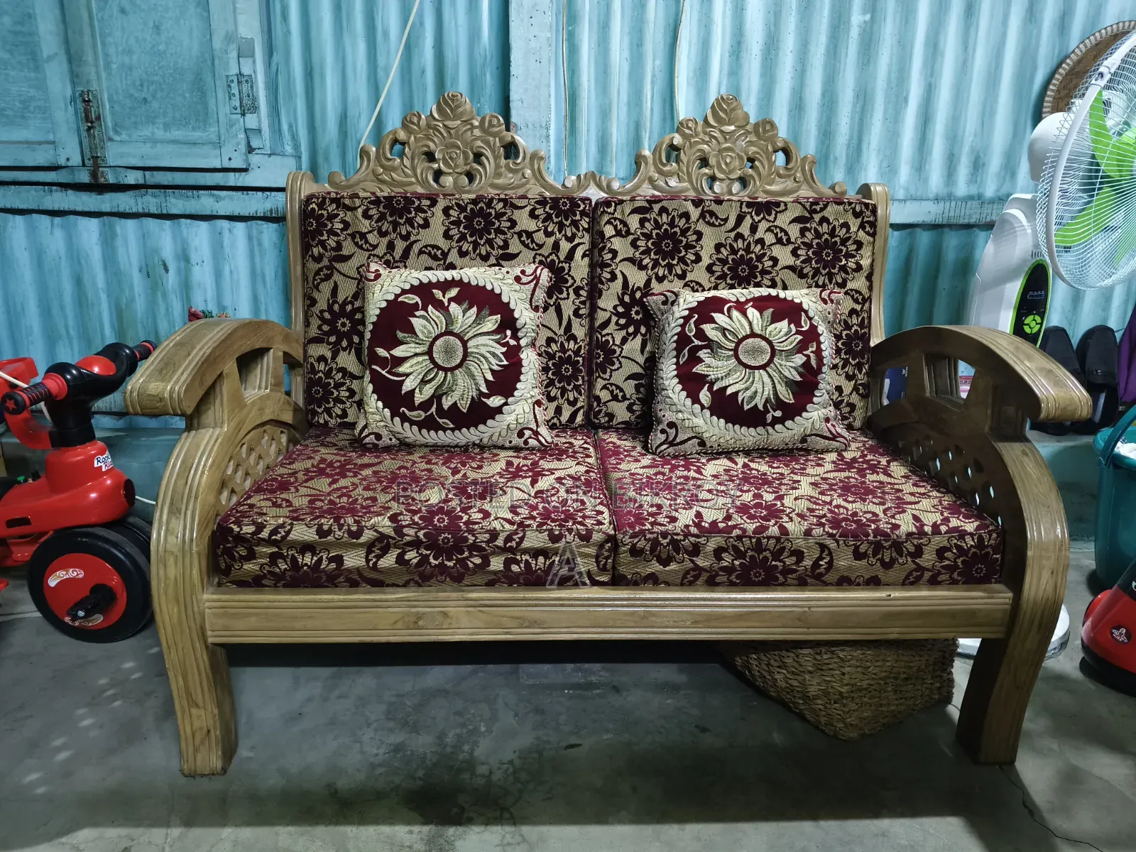 Teak Wood 2-2-1 Sofa, Used for 6 Months