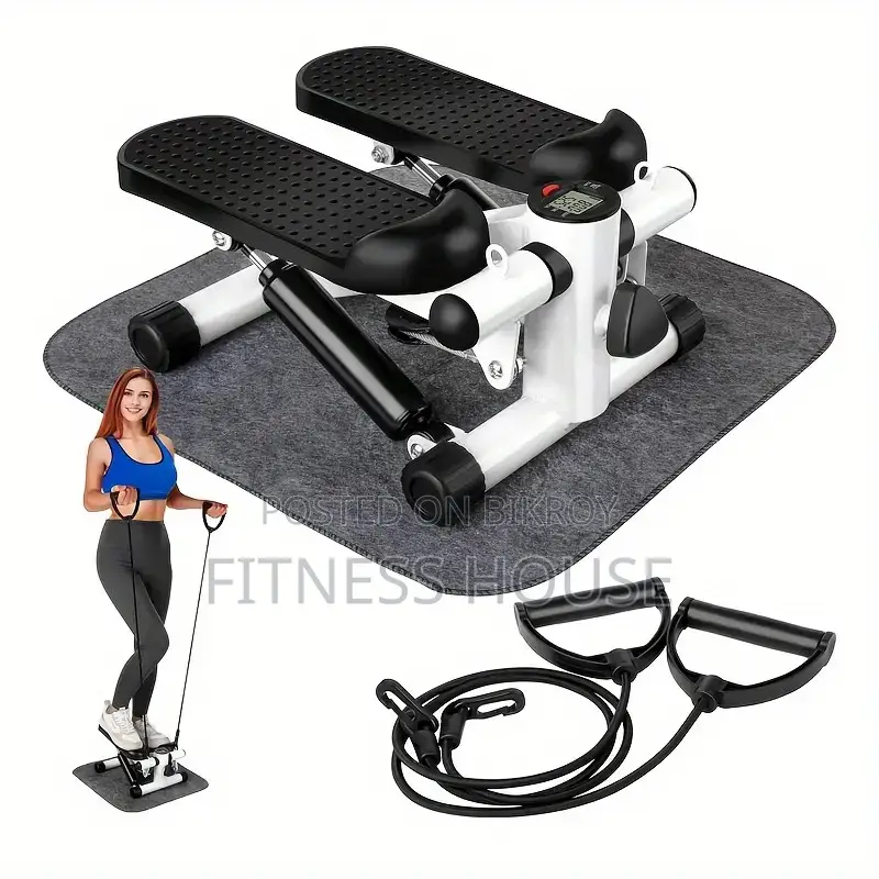 Mini Fitness Twist Stepper With Electronic Display and Resistance Bands