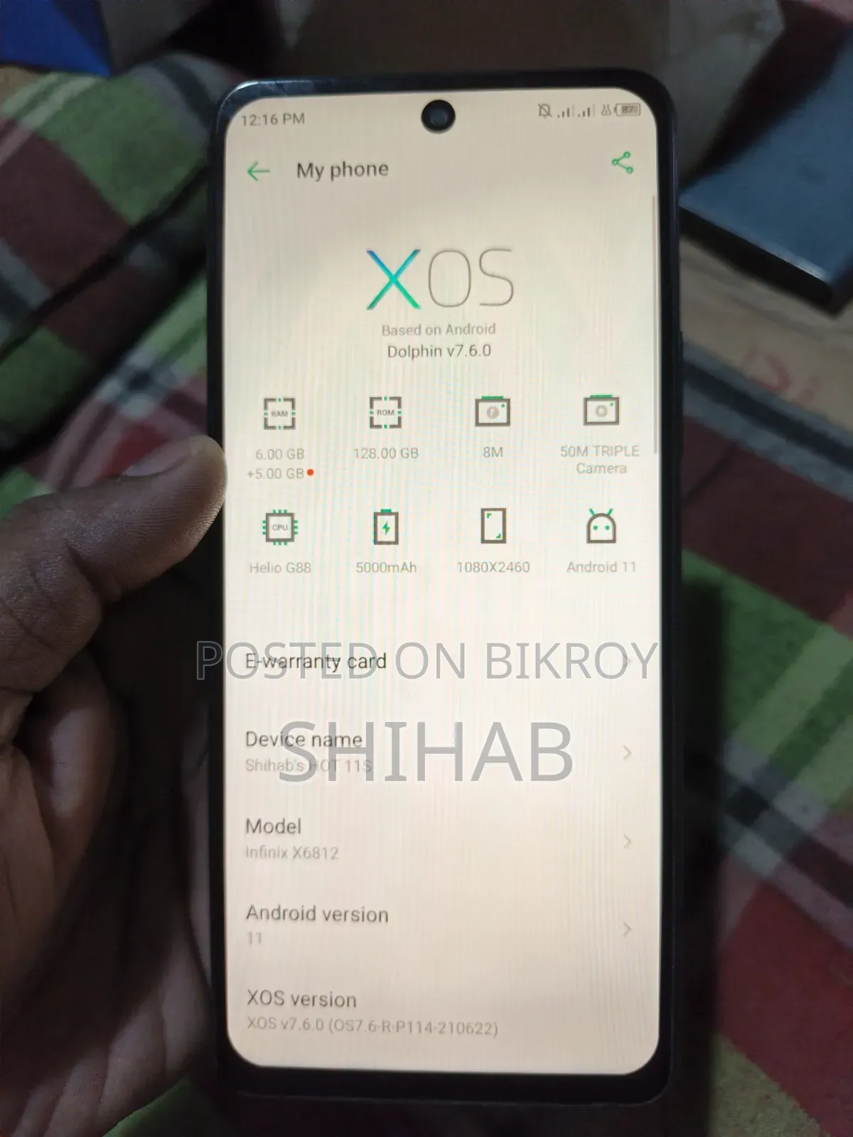 Infinix Hot 11s 128 GB Black
