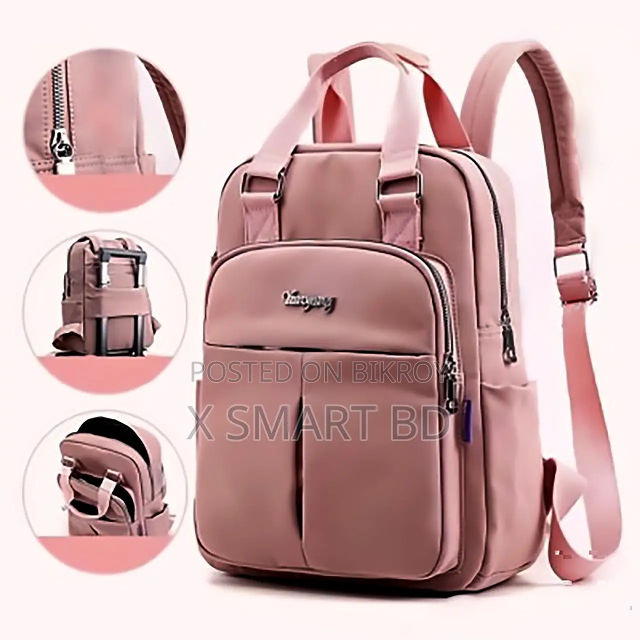 New Leisure Nylon Ladies China Backpack (Pink)