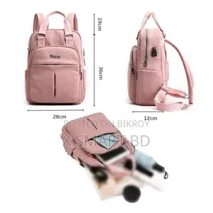 New Leisure Nylon Ladies China Backpack (Pink)