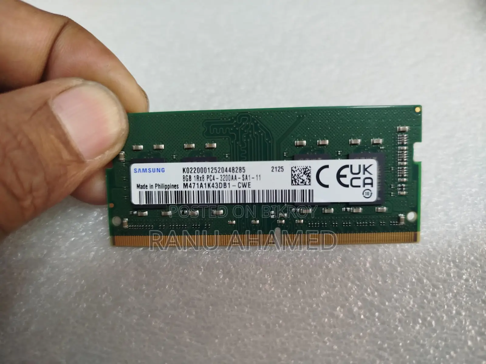 Laptop Ram Samsung 8gb Ddr4 3200mhz