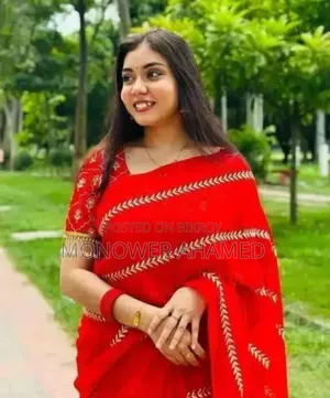 Red Colour Jorjet Sari