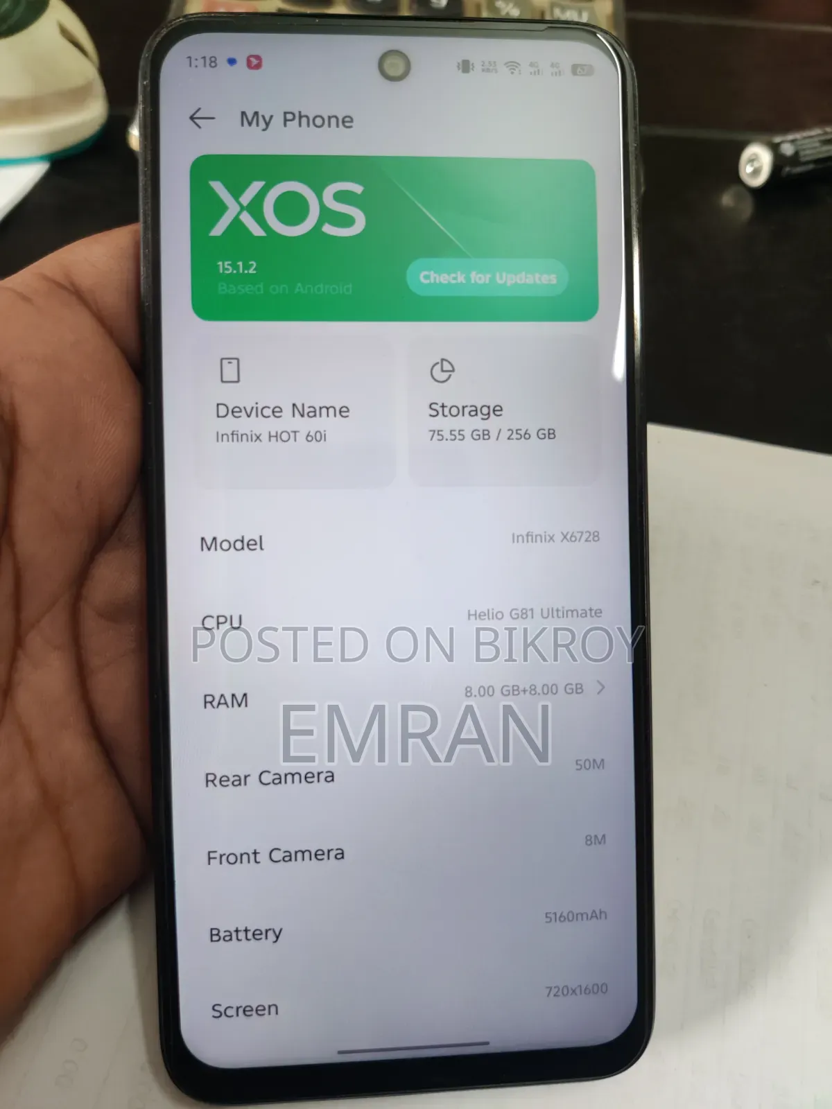 Infinix Hot 60i 256 GB Black