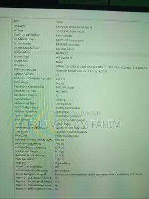 Desktop Computer 8GB Intel Core I5 SSD 250GB