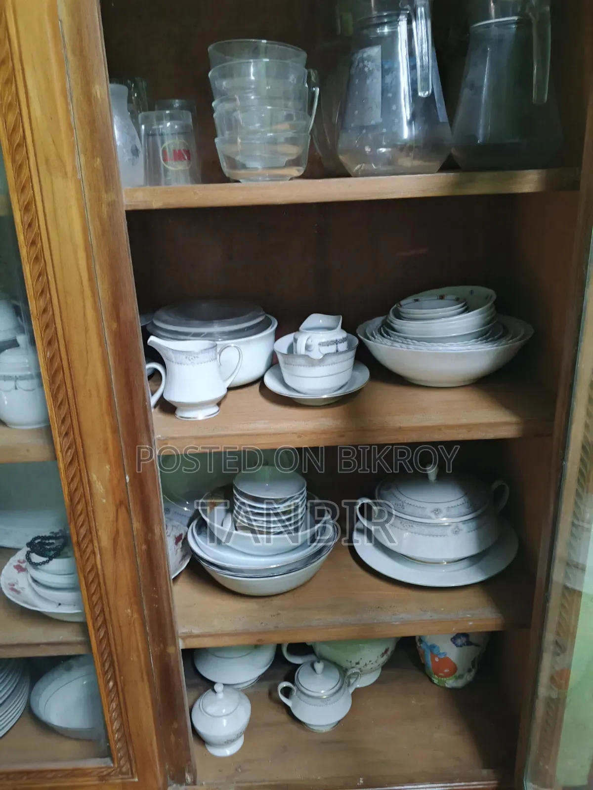 Used Teak Wood Wall Showcase
