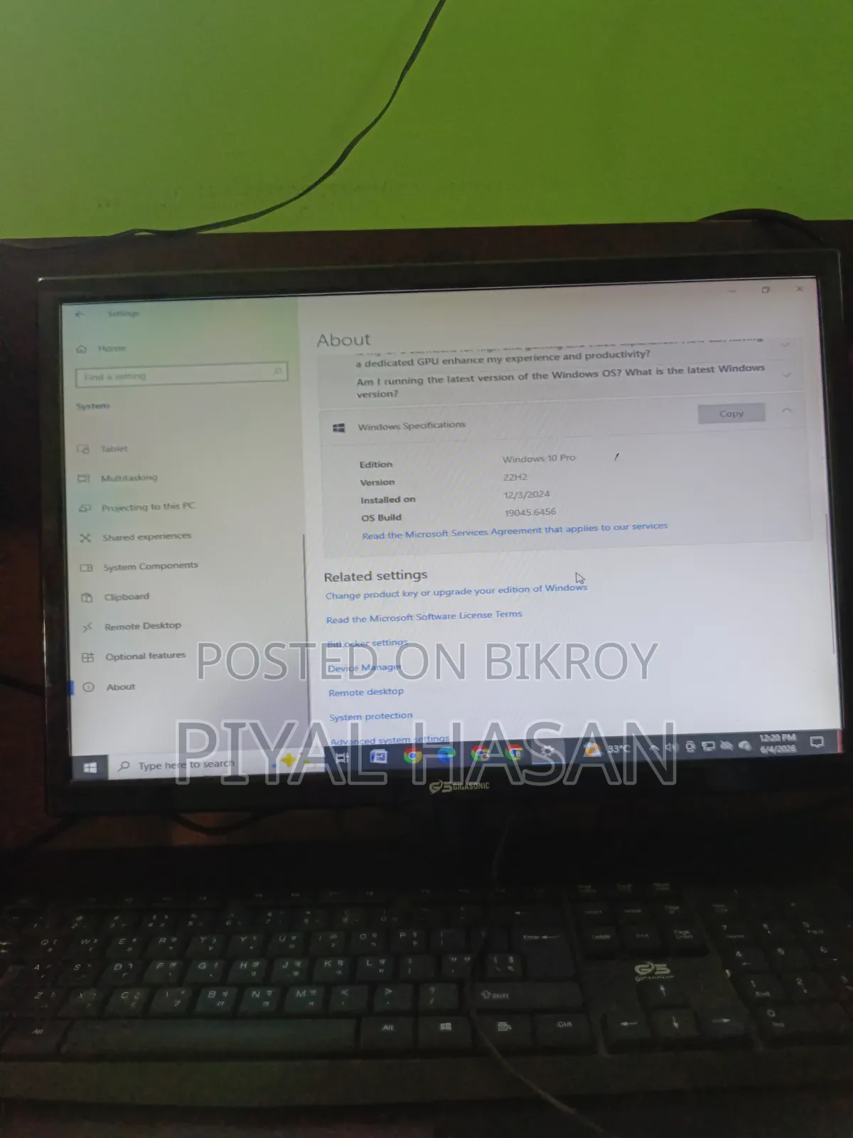 Desktop Computer Gigabyte GB-EACE-3450 8GB Intel Core I5 SSHD+SSD 256GB