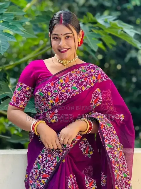Designed Screen Print Saree