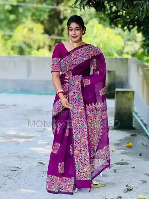 Designed Screen Print Saree