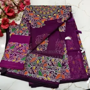 Designed Screen Print Saree