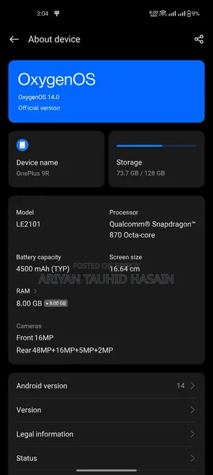 OnePlus 9R 128 GB Blue