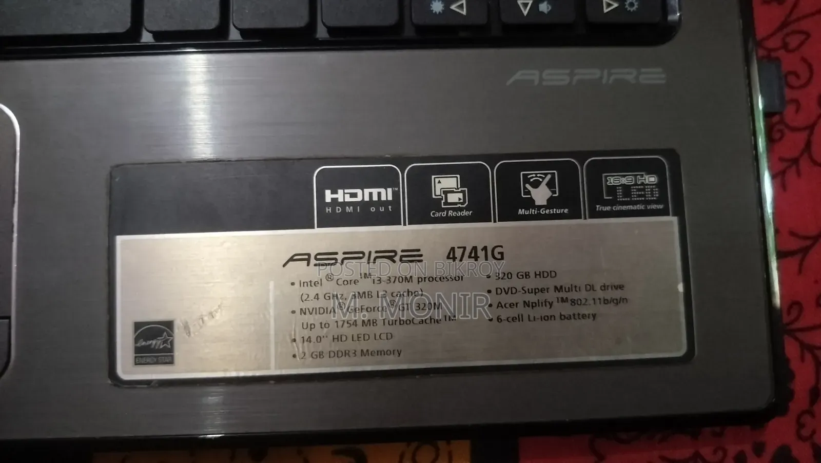 Laptop Acer Aspire 4741 2GB Intel Core I3 SSD 128GB
