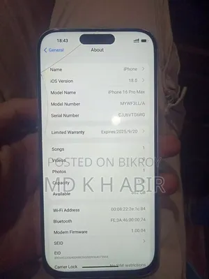 Apple iPhone 16 Pro Max 1 TB White