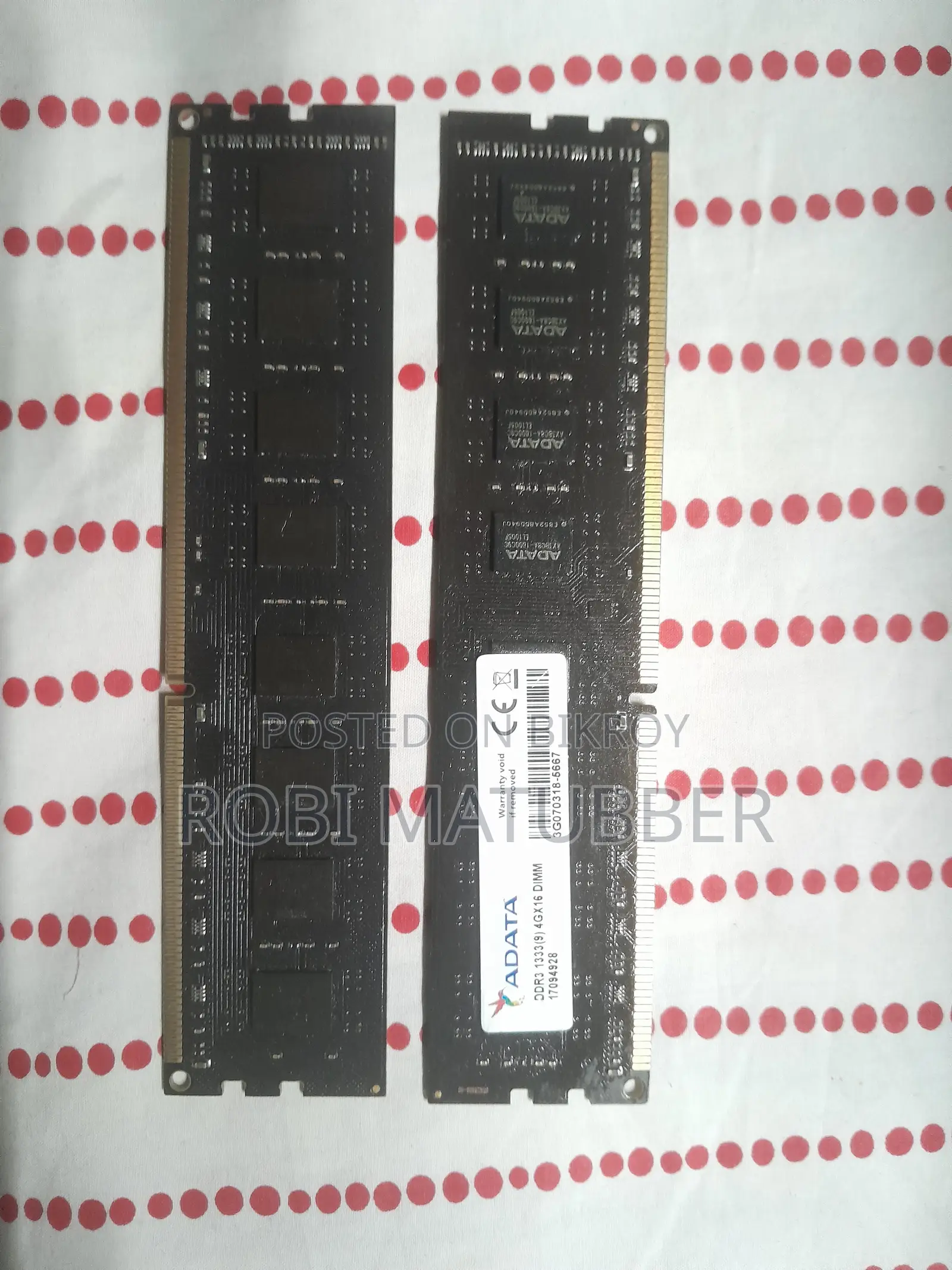 12GB DDR3 Desktop RAM (8GB+4GB) – Fully Working Condition