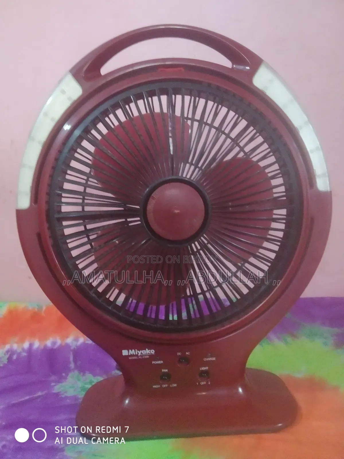 Rechargeable fan for sale.