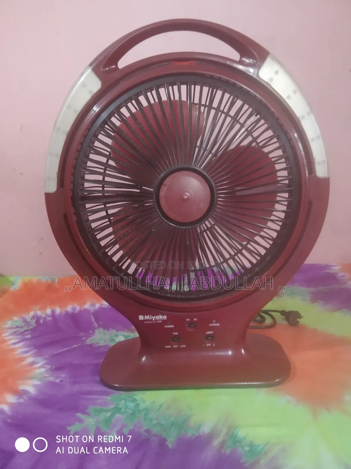 Rechargeable fan for sale.