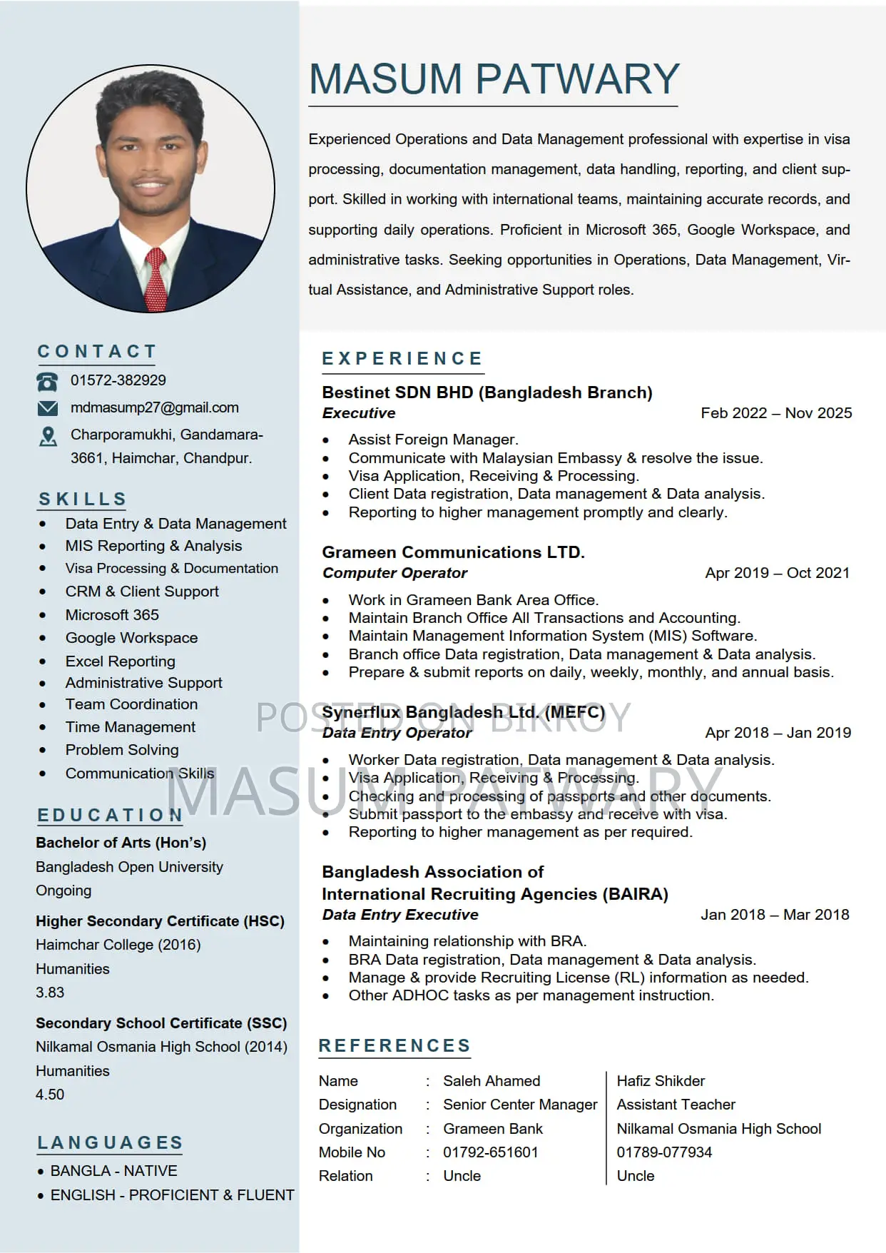 Computing IT CV