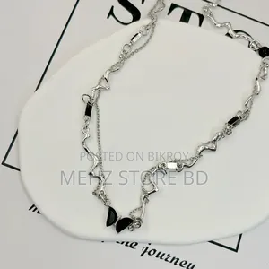 Midnight Butterfly Asymmetric Liquid Metal Choker Necklace
