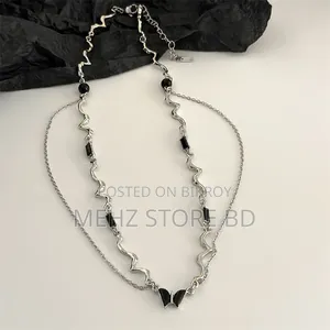 Midnight Butterfly Asymmetric Liquid Metal Choker Necklace