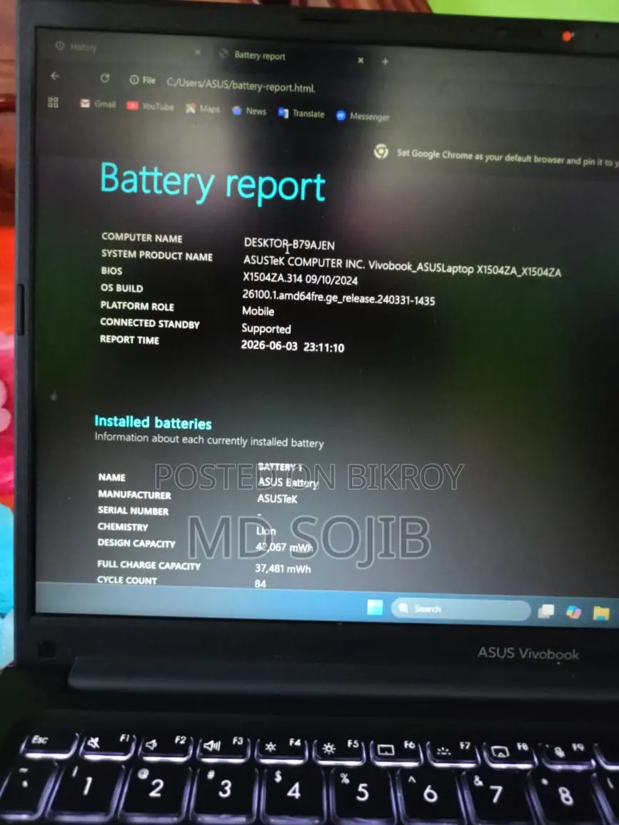 Laptop Asus VivoBook X540SA 8GB Intel Core I3 SSD 512GB