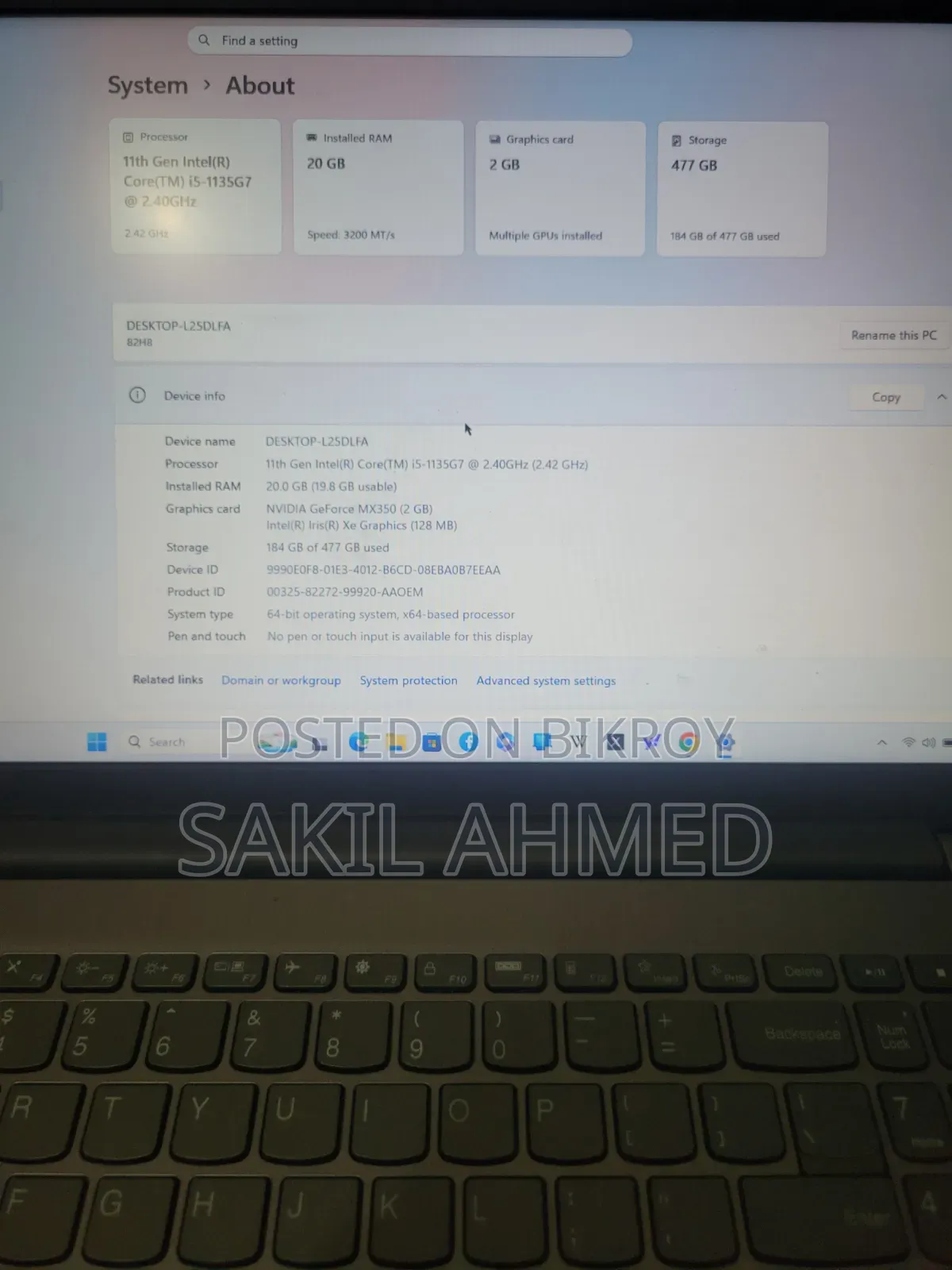 Laptop Lenovo Ideapad 3 20GB Intel Core I5 SSD 500GB