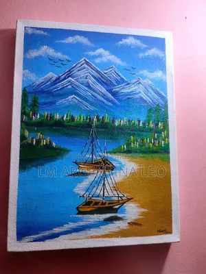 Acrylic Painting Boat Canvas