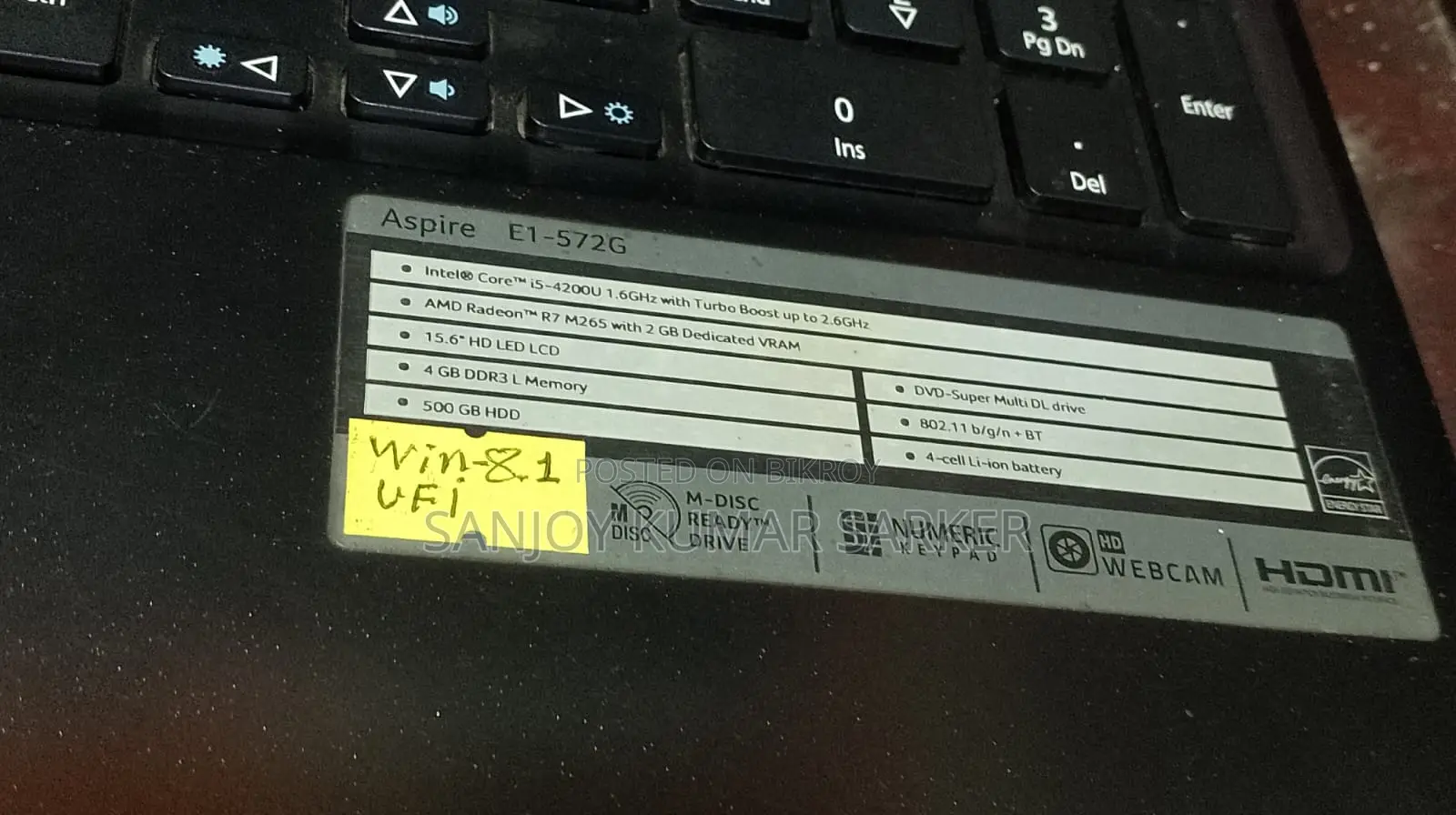 Laptop Acer Aspire 1 8GB AMD Ryzen 7 HDD 500GB