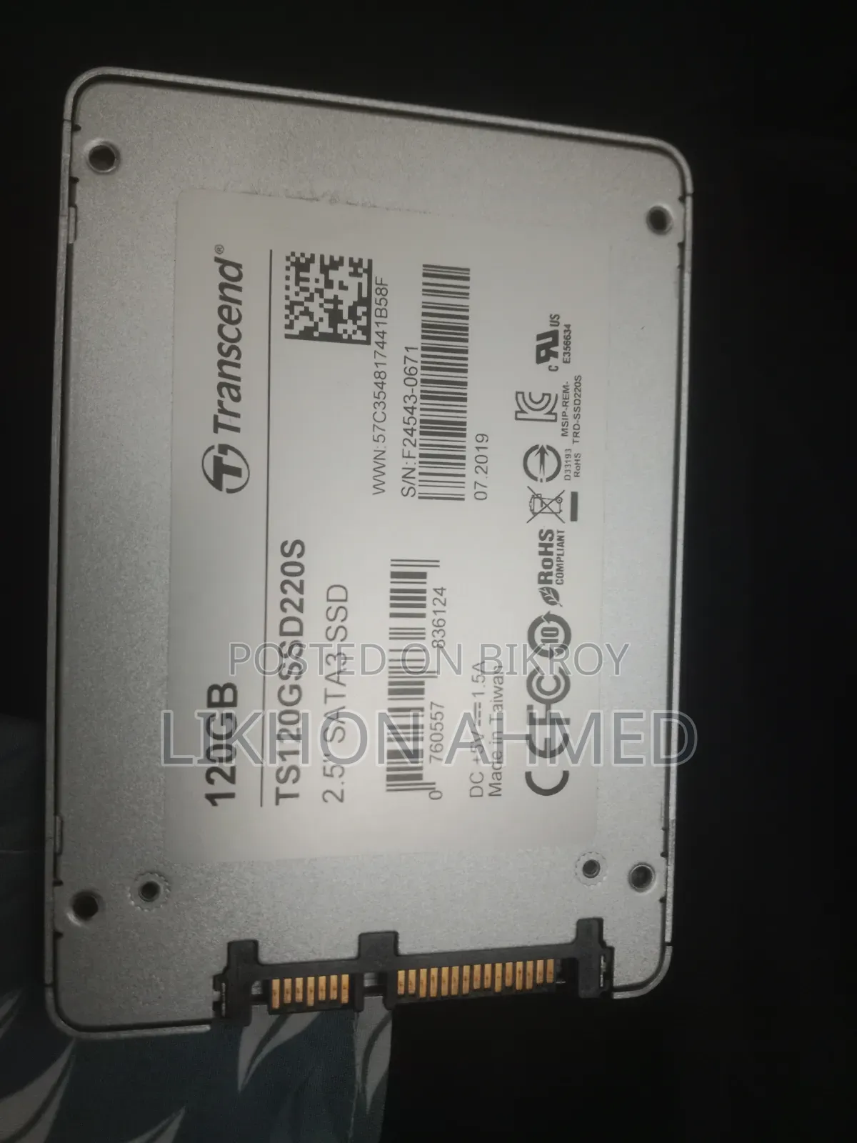 Transcend 120GB SATA SSD 100% Health