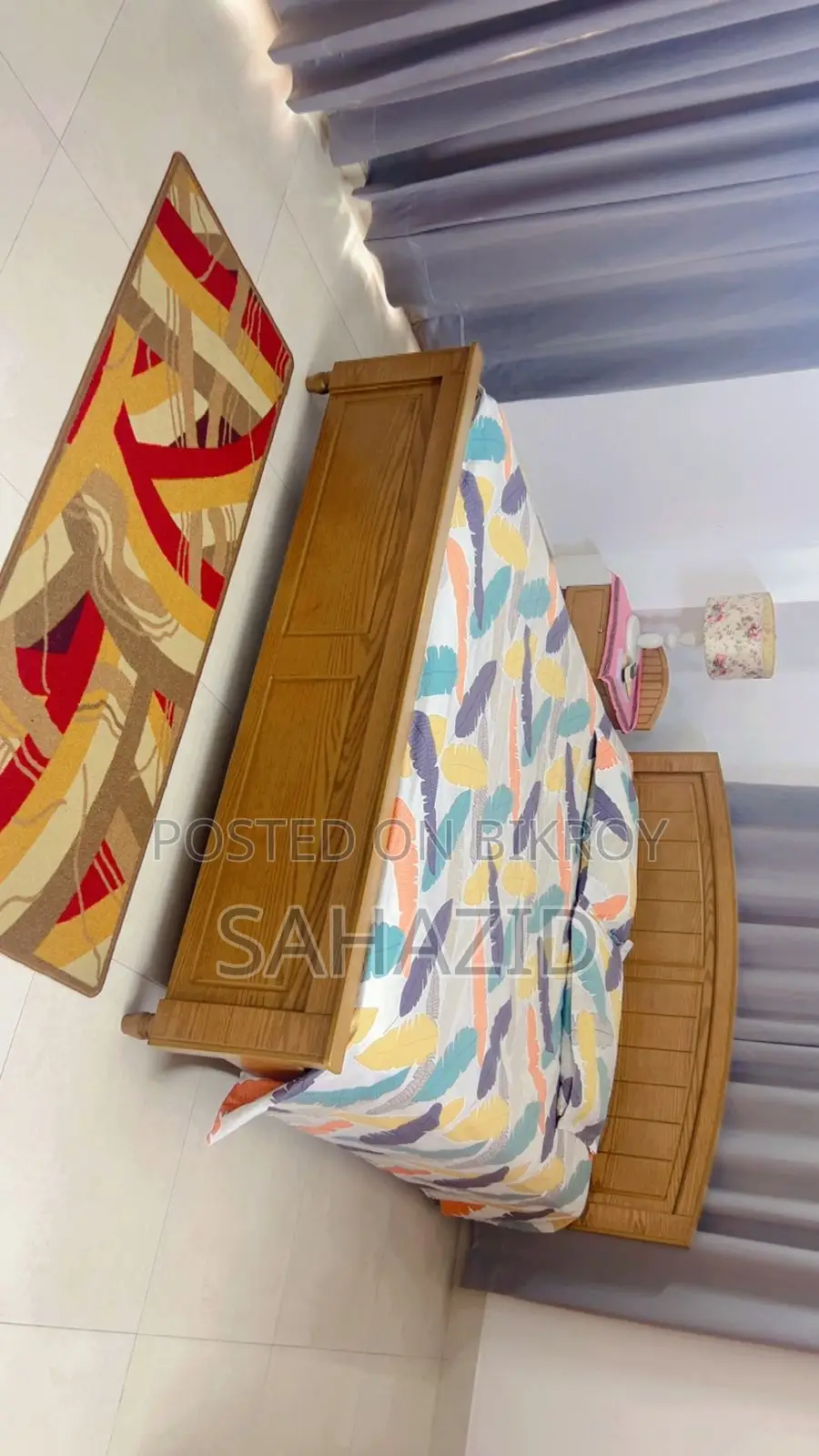 Bed Set (Without Mattress) With Bed Side Table
