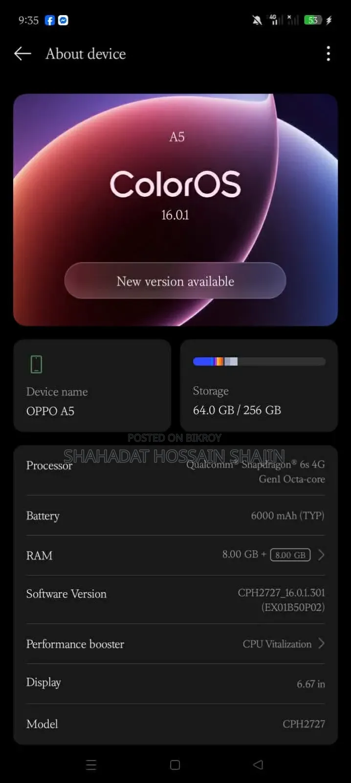 Oppo A5 4G 256 GB Green