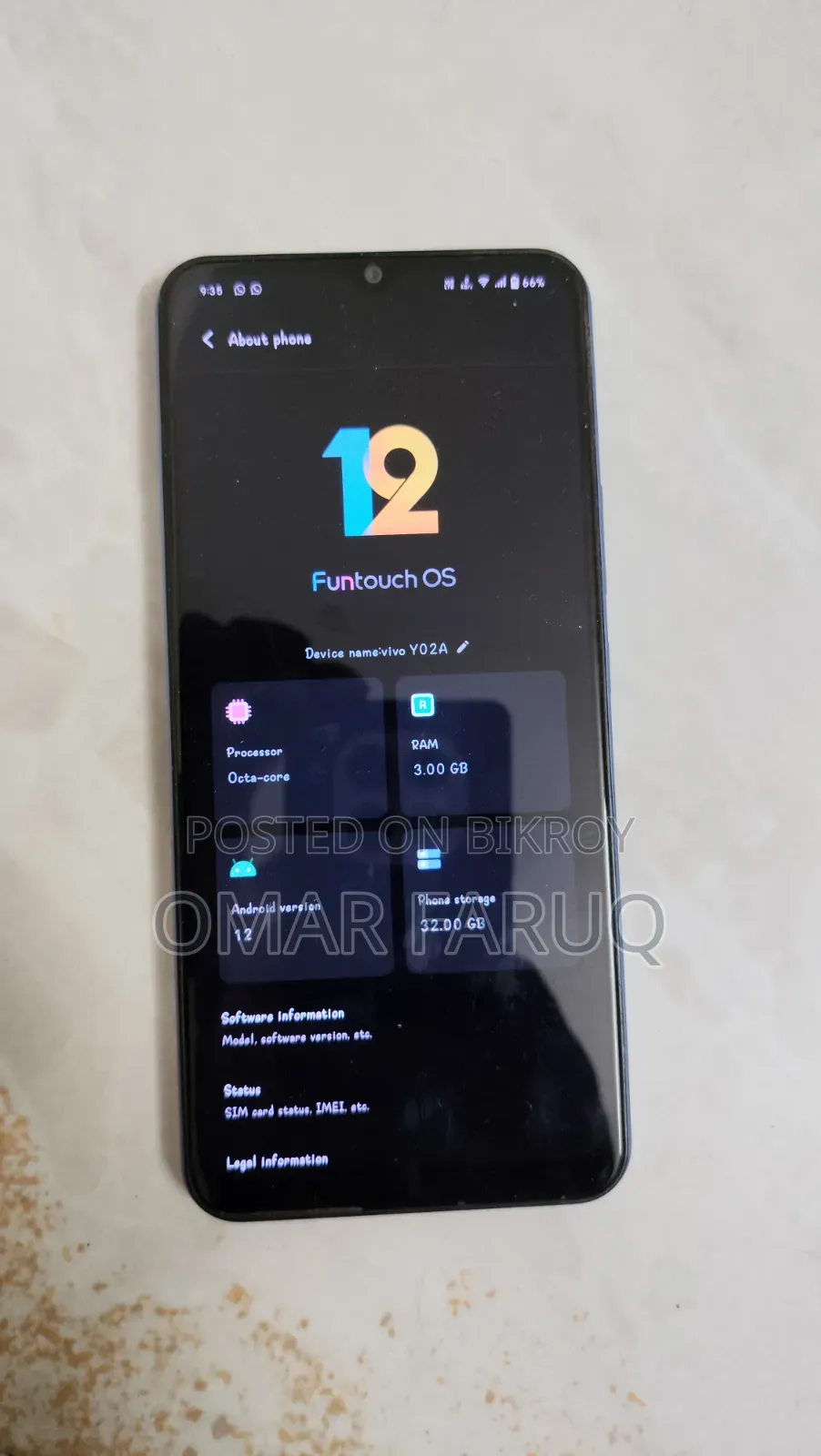 Vivo Y02A 32 GB Blue