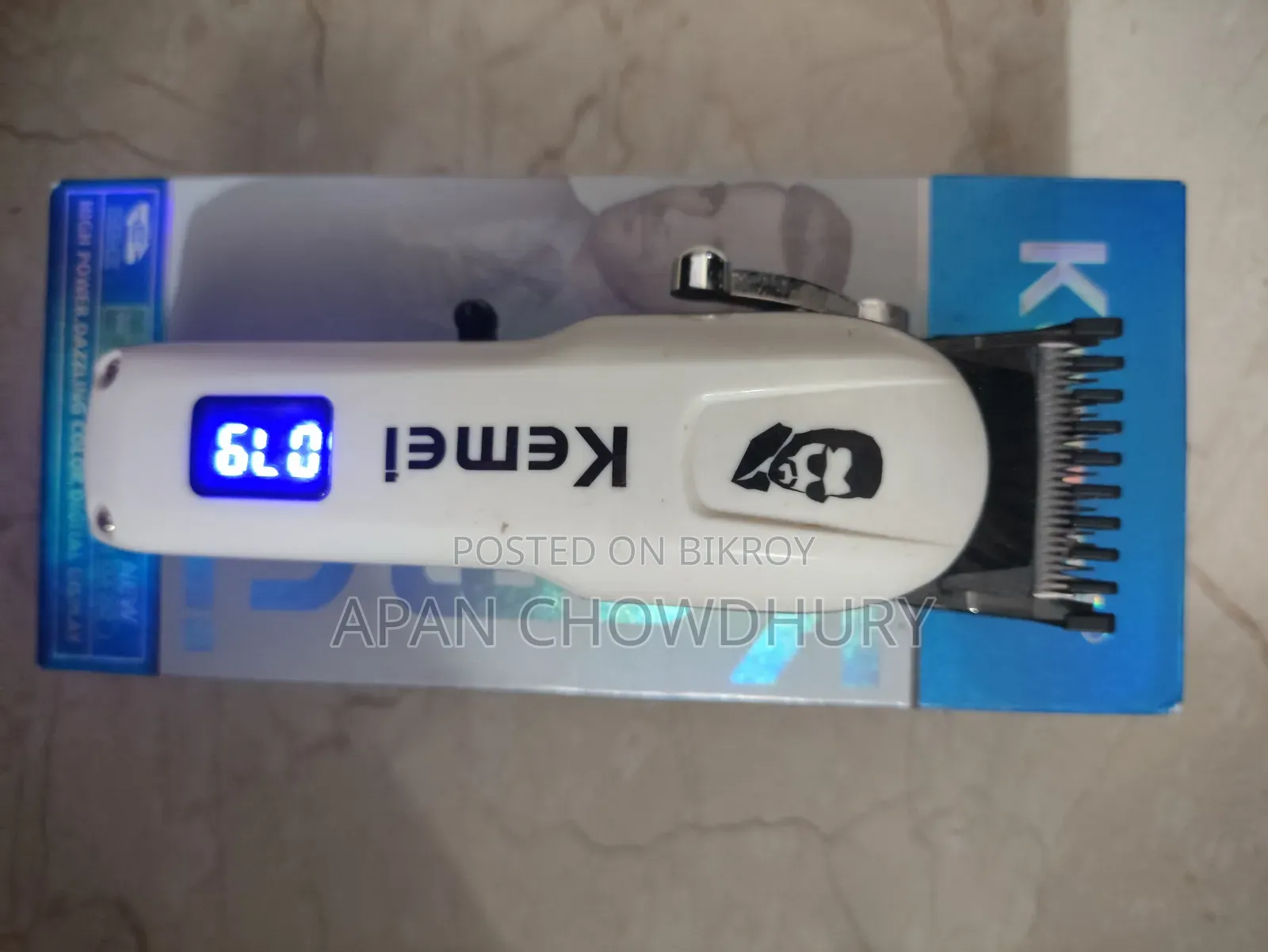 Kemei Rechargeable Hair Clipper Machine Professional LCD Display