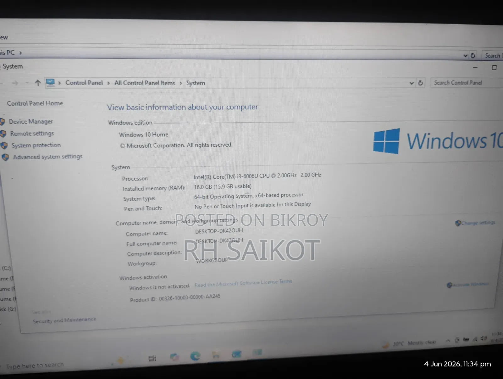 Laptop Dell Inspiron 15 16GB Intel Core I3 HDD+SSD 1T