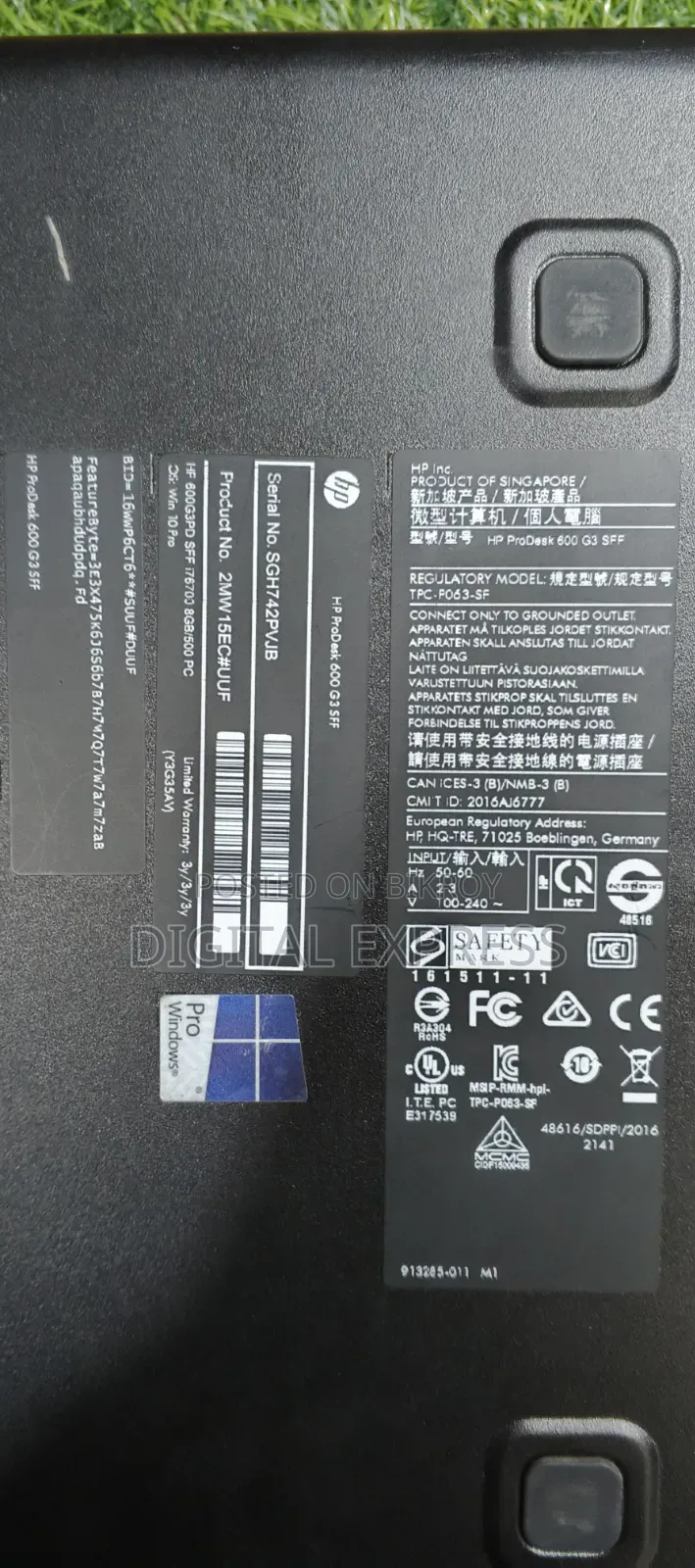 Desktop Computer HP ProDesk 600 G3 8GB Intel Core I5 SSD 256GB