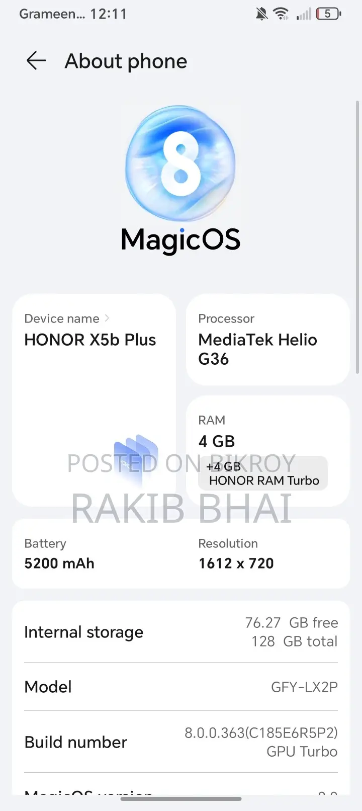 Honor 128 GB Black