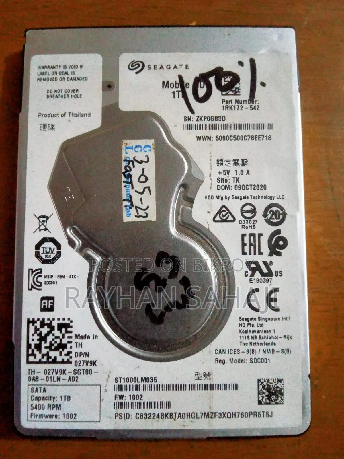 Seagate 1tb 100% Health Condition.