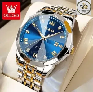 Olevs 9931 Quartz Watch for Men Solid Stainless Steel Strap Rhombus
