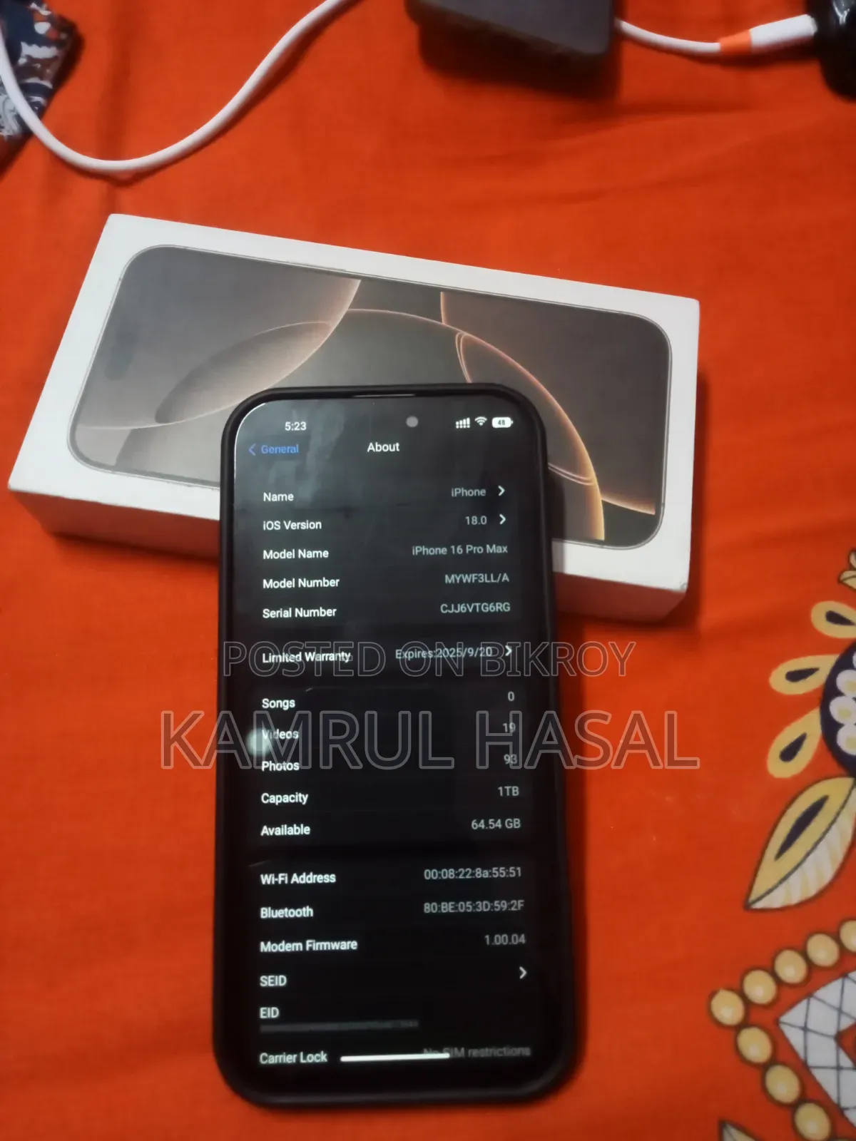 Apple iPhone 16 Pro Max 1 TB White