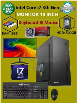 Desktop Computer 8GB Intel Core I7 HDD 500GB