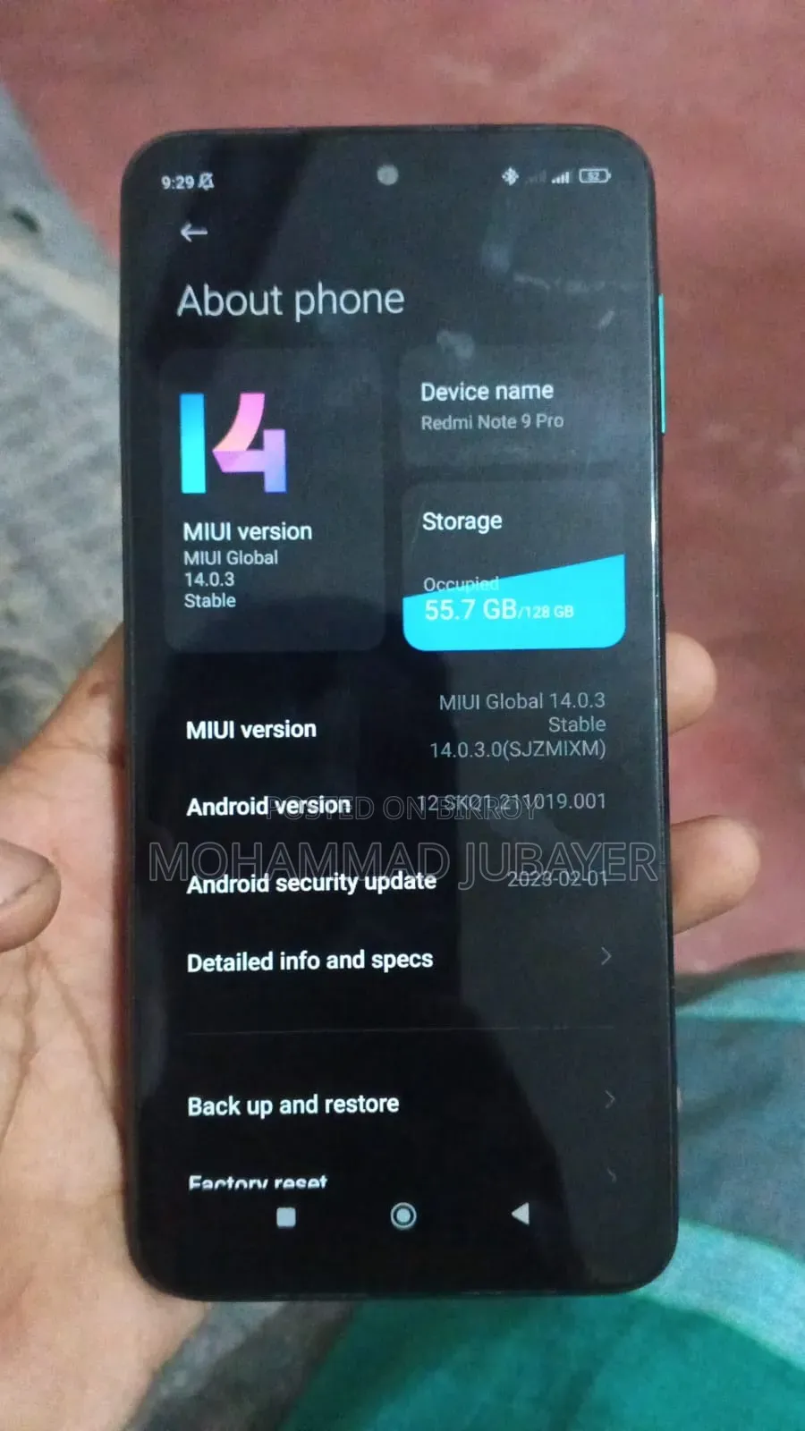Xiaomi Redmi Note 9 Pro 128 GB Blue