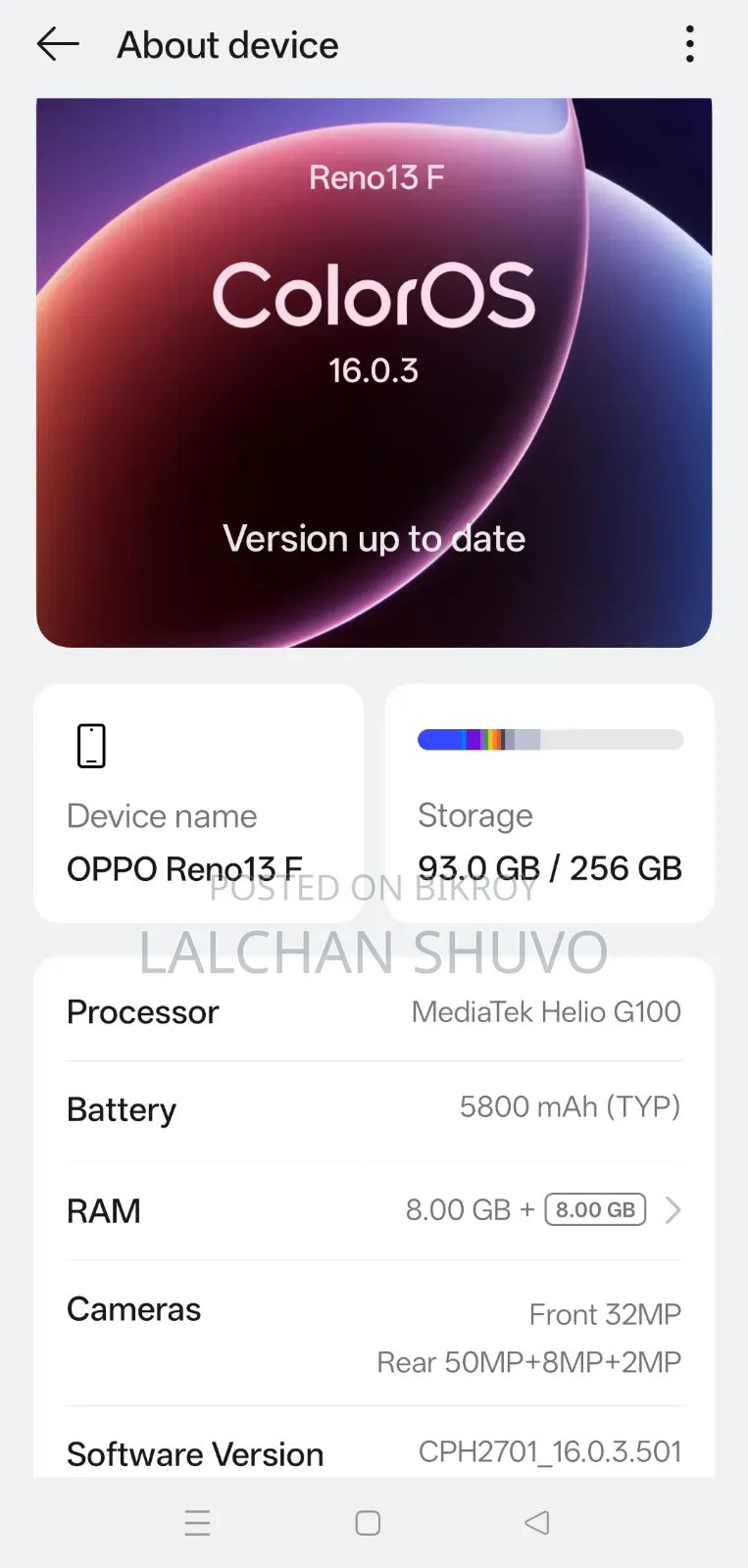 Oppo Reno13 F 256 GB Purple