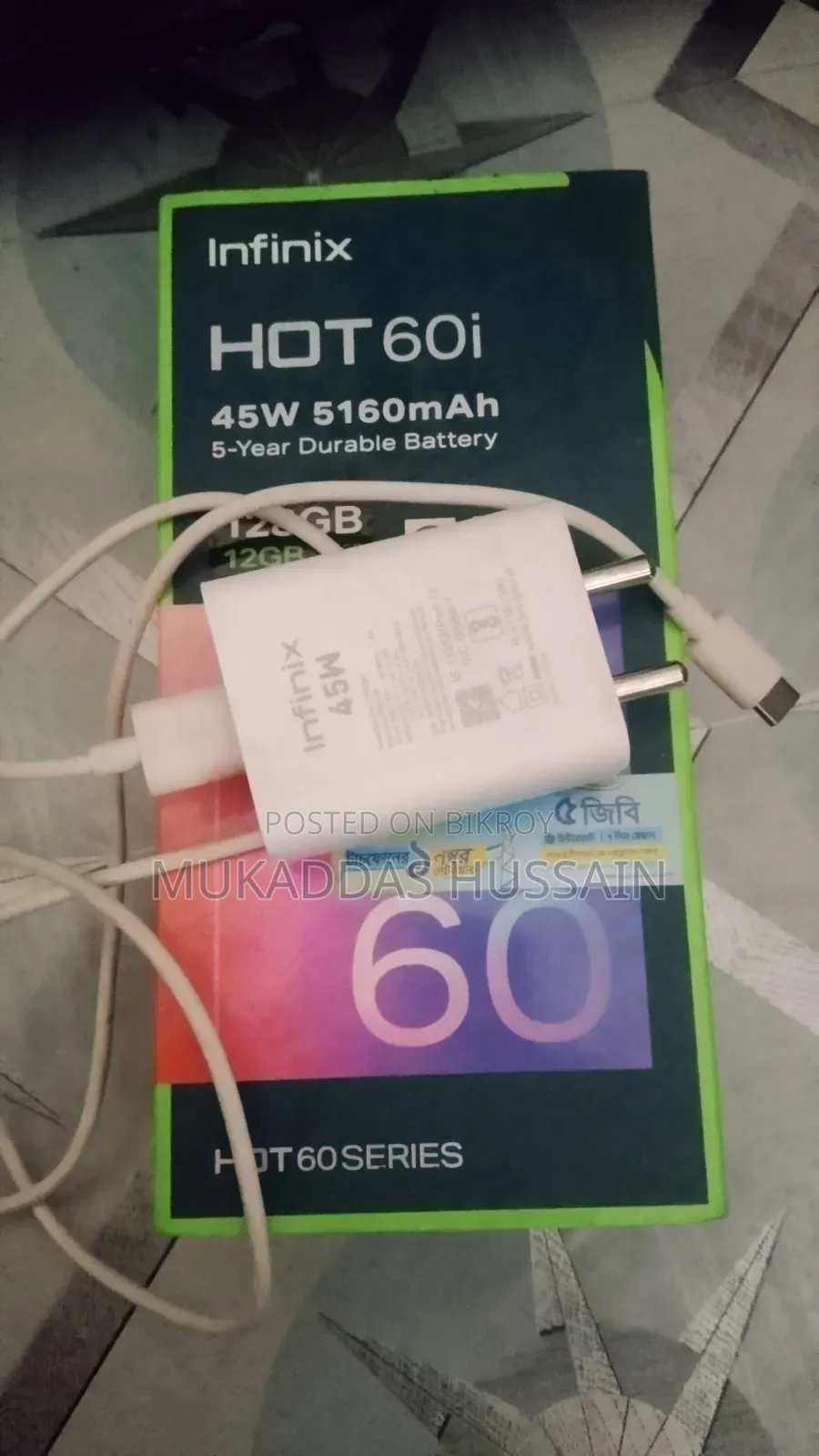 Infinix 45 Watt Original Charger (Hote 60i)