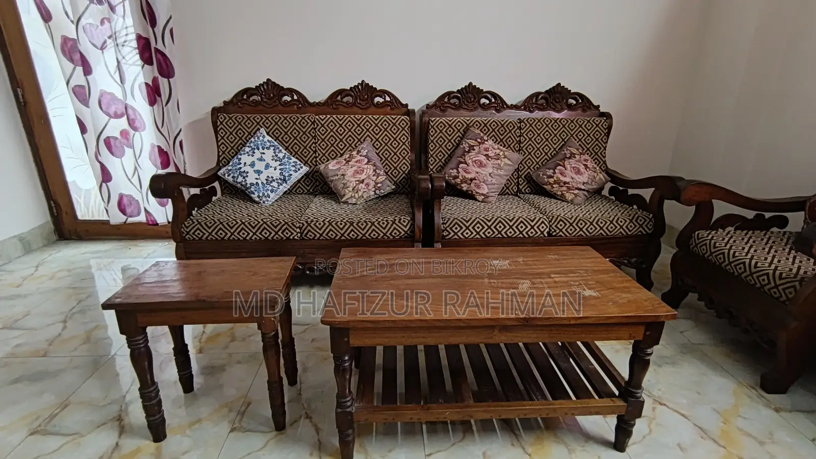 Shilkoroi Wood 2:2:1 Sofa Set for Sale