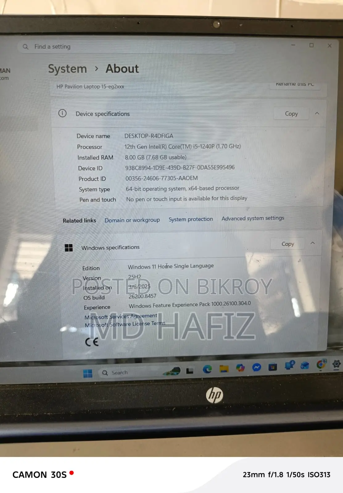 Laptop HP 15 8GB Intel Core I5 SSD 512GB