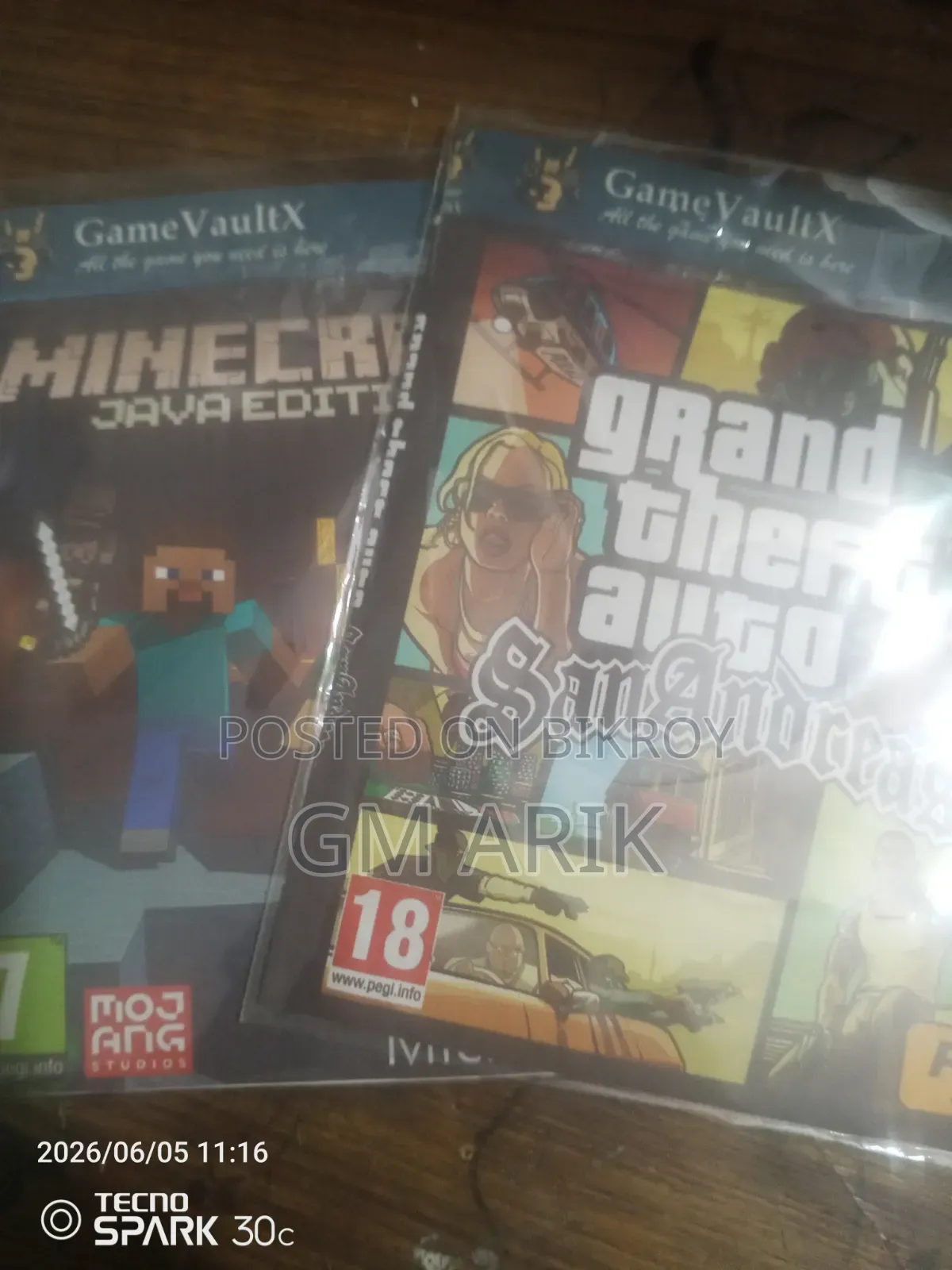 2 Game Cd (Minecraft And Gta San Anderess)