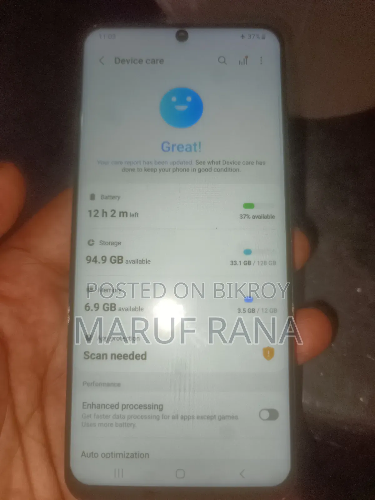 Samsung Galaxy S20 5G Uw 128 GB Black