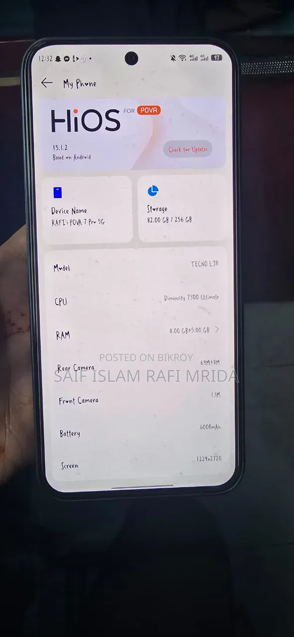Tecno Pova 7 Pro 5G 256 GB Black