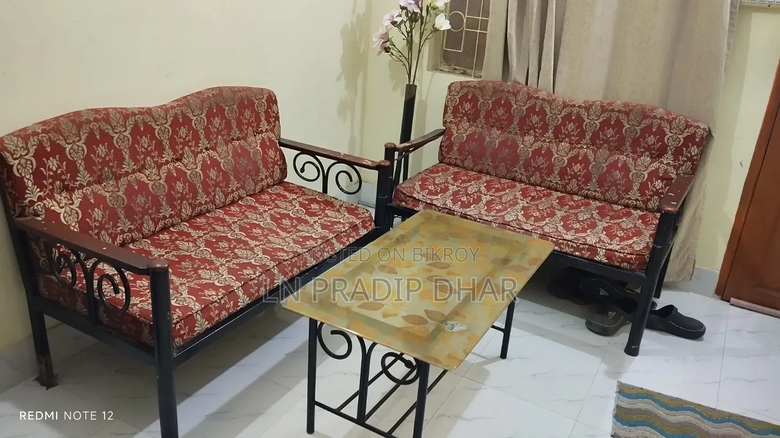 এস এস সোফা (২+২), গ্লাস টেবিল